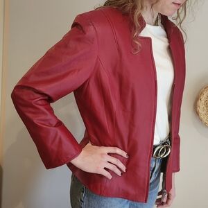 Danier Women's Bold Red Lamb Leather Jacket